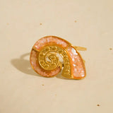 Shellnee 18K Gold Non-Tarnish Shell Spiral Statement Ring