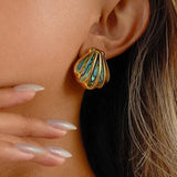 Rocio 18K Gold Non-Tarnish Abalone Shell Stud Earrings