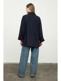 Corduroy Detail Button Down Jacket