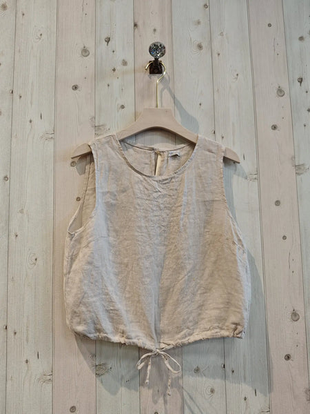 Linen Blouse Tie Top
