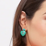 Lucky Heart- Evil Eye Heart Earrings