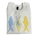 Patchwork Fish Sewn Crewneck