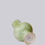 Green and White Porcelain Scrolling Lotus Lantern Vase