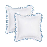 Double Scallop Embroidered Percale Euro Sham