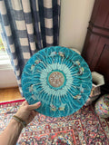 Grandmillennial China Plate Cutting Board: Reticulated Rose Medallion