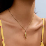 Coralie 18K Gold Non-Tarnish Fish Pendant Chain Necklace