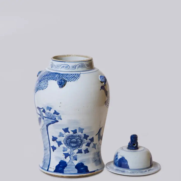 Blue & White Phoenix Temple Jar