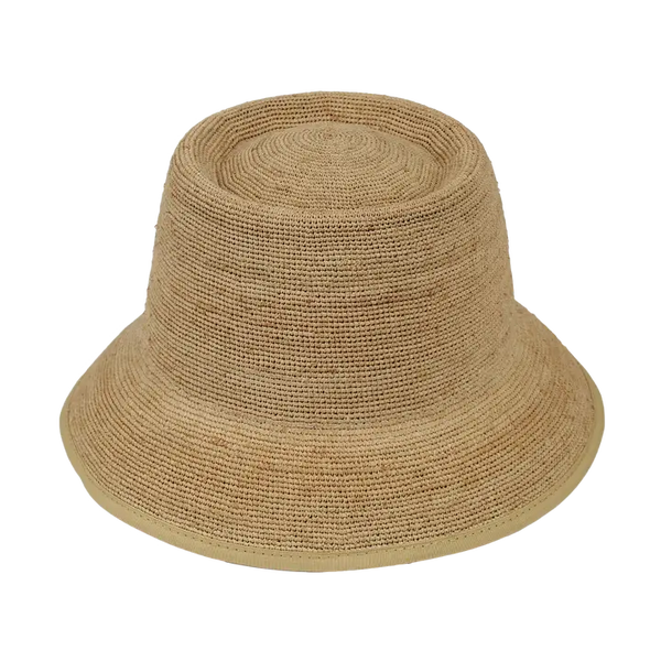 Raffia Crochet Gambler Bucket Hat