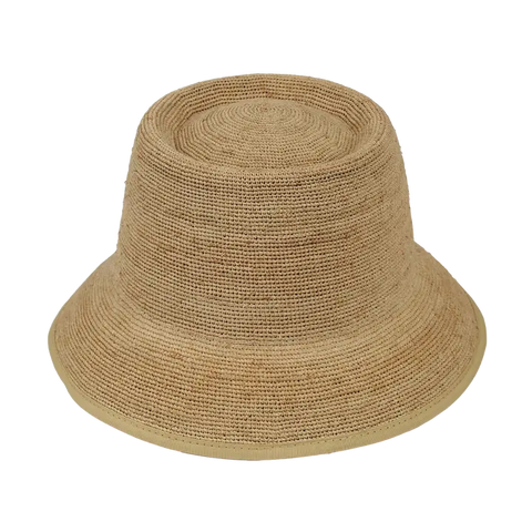 Raffia Crochet Gambler Bucket Hat