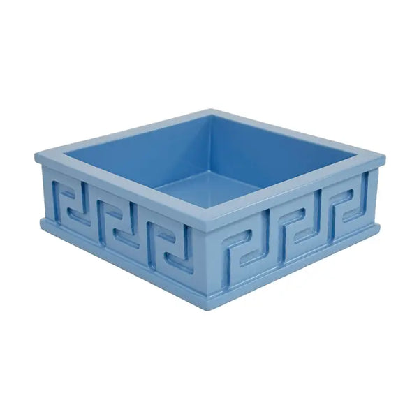 Greek Key Napkin Holder | Cornflower