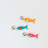 Leather Fish Necklace - Orange Fish