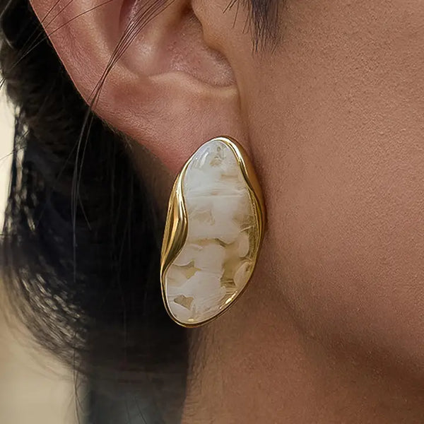 Maélie 18K Gold Non-Tarnish Resin Drop Earrings