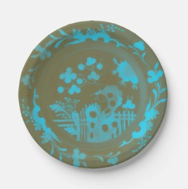 La Chinoiserie Teal 7" Paper Party Plate