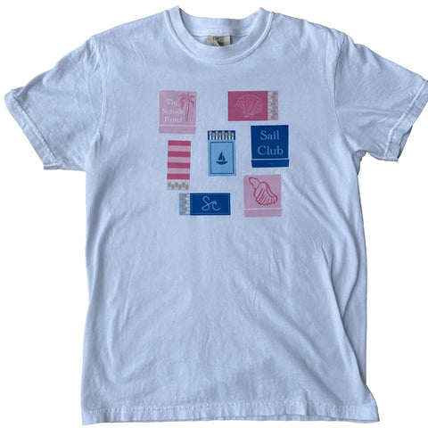 Illustrated Coastal Inspired Matchbooks Tee