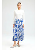 Patterned Pleated Skirt