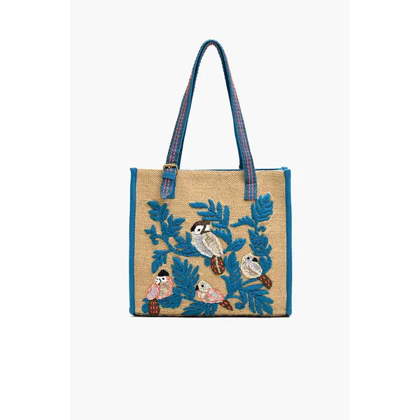 Beautiful Birds Beaded Tote