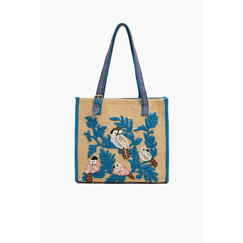 Beautiful Birds Beaded Tote