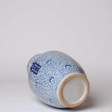 Blue and White Porcelain Double Happiness Mallet Vase