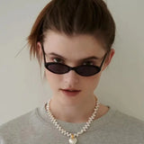 Agape 18K Gold Natural Pearl Heart Choker