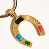 Maribel 18K Gold Western Large Horseshoe Necklace