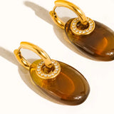 Canari 18K Gold Non-Tarnish Resin Hoop Earrings