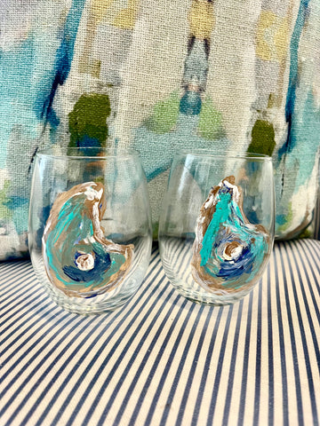 Hand Painted Oyster Glass
