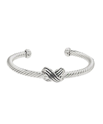 Layered X Cable Cuff Bracelet