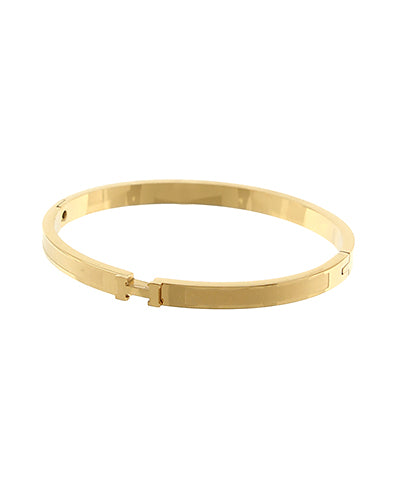 Textured Initial Bangle Bracelet