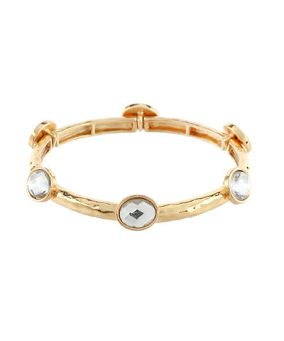 Oval Glass Station Bangle Bracelet