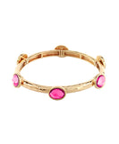 Oval Glass Station Bangle Bracelet