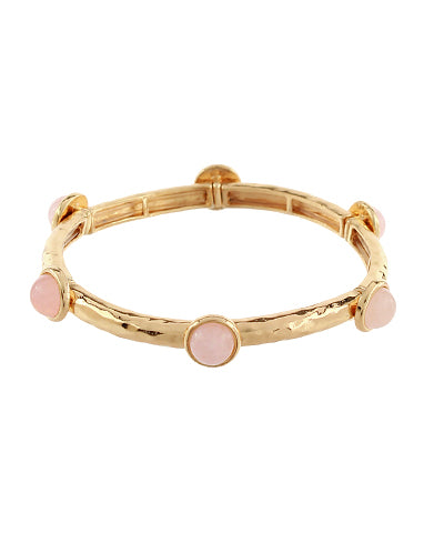 Oval Glass Station Bangle Bracelet