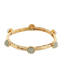 Oval Glass Station Bangle Bracelet