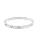 Pave Crystal Station Bangle Bracelet
