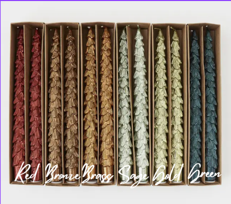 Metallic Tree Taper Candles