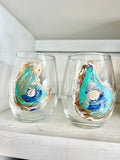 Hand Painted Oyster Glass