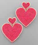 Two Heart Bead Earrings