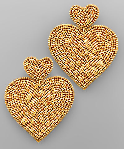 Two Heart Bead Earrings