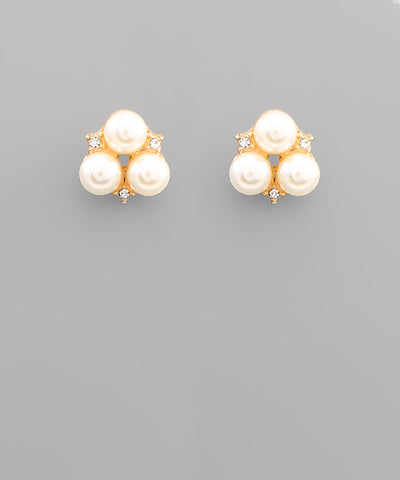 3 Pearl Ball Earrings