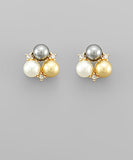 3 Pearl Ball Earrings