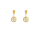 Cross MOP Stainless Steel Earrings