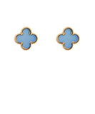 Colored Shell Clover Stud Earrings
