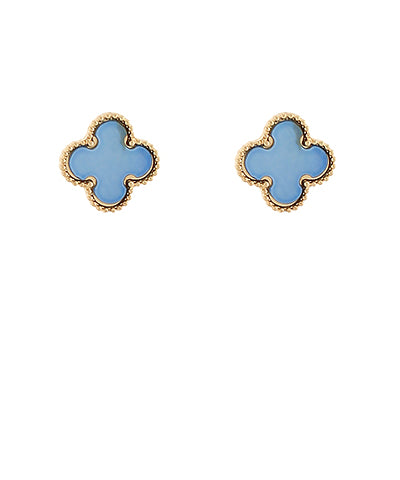 Colored Shell Clover Stud Earrings