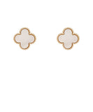 Colored Shell Clover Stud Earrings