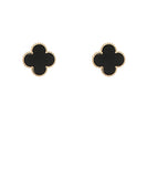 Colored Shell Clover Stud Earrings