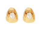 Curved & Organic Oval & Pearl Earrings