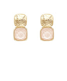 Bold Square Stone Textured Earrings