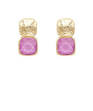 Bold Square Stone Textured Earrings