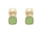Bold Square Stone Textured Earrings