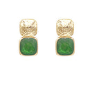 Bold Square Stone Textured Earrings