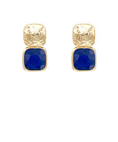 Bold Square Stone Textured Earrings